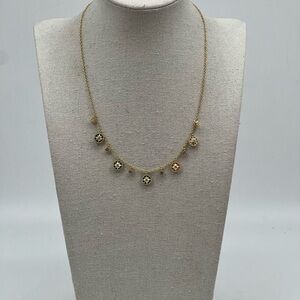 Designer Gold Necklace with multicolor compass Charm Accents